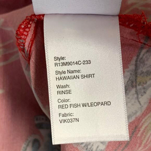 R13 SS19 Size XS Red Multi Color Hawaiian Viscose Camp Short Sleeve Shirt - Picture 7 of 8